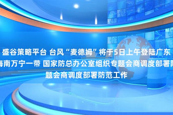 盛谷策略平台 台风“麦德姆”将于5日上午登陆广东电白至海南万宁一带&#32;国家防总办公室组织专题会商调度部署防范工作
